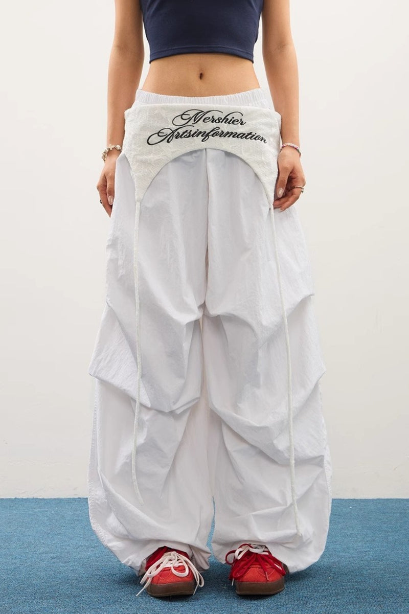 Layered Star Print Loose Cargo Pants