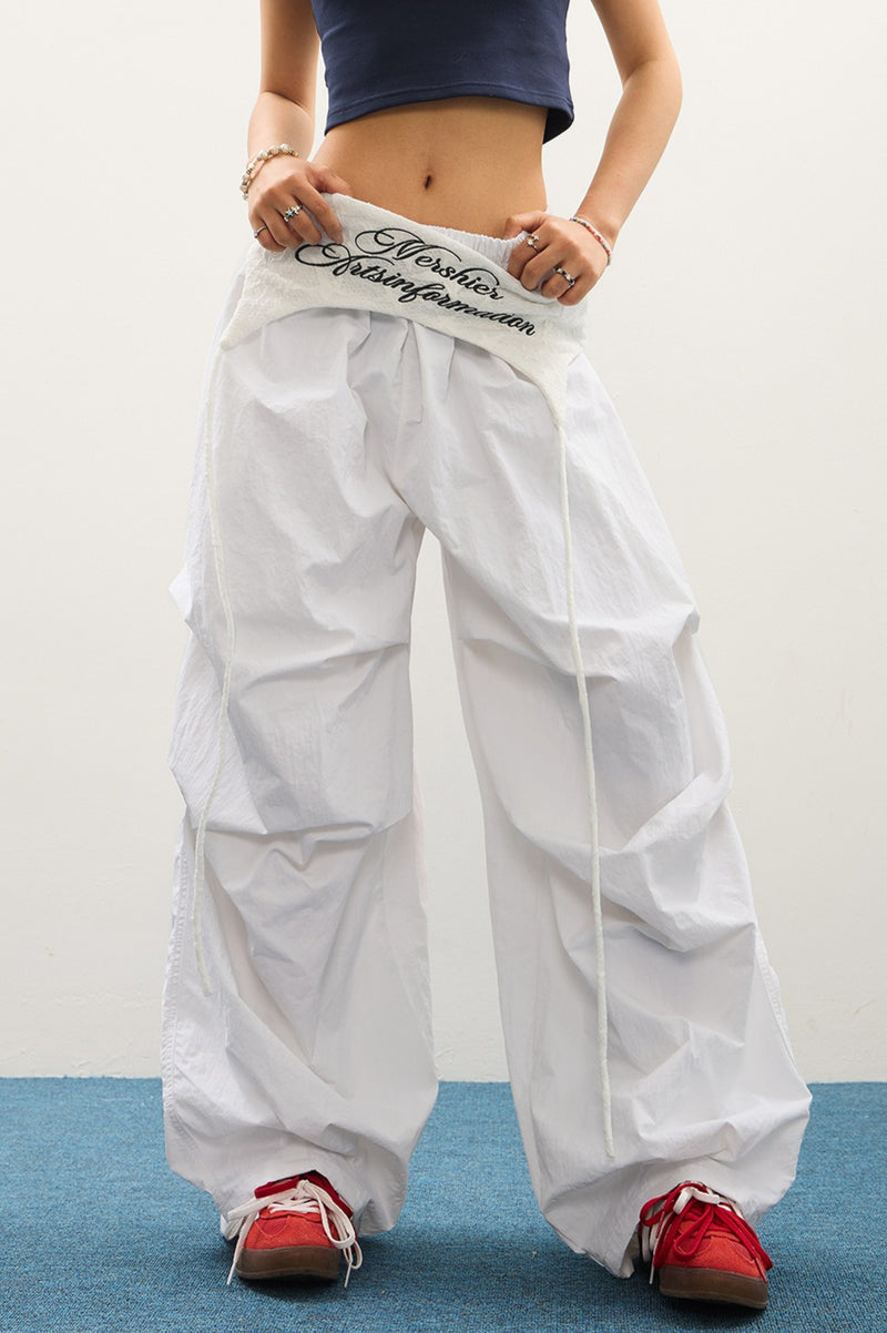Layered Star Print Loose Cargo Pants