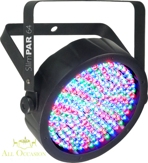 LED PAR 64 battery-operated wash light for event rentals in Corona CA, ideal for enhancing party ambiance.