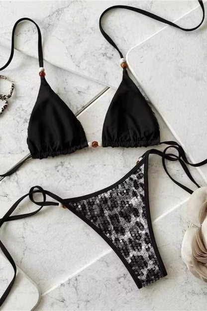 Leopard Print Sexy Beach Two Piece Swim Set