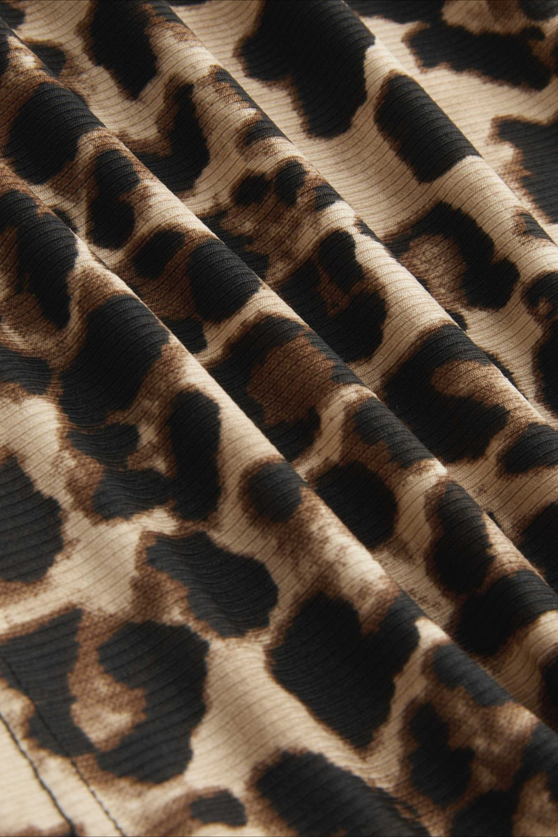 Leopard V Neck Slim Vacation Halter Top