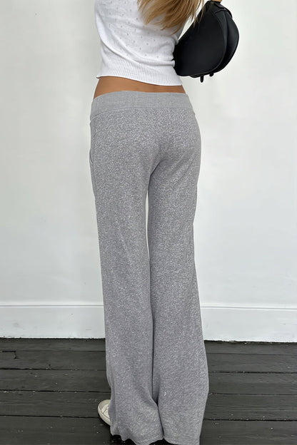 Letter Print Drawstring Straight Pants