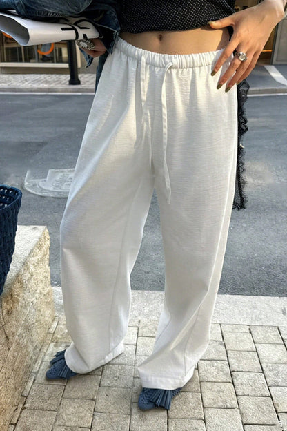 Light Pocket Drawstring Wide Leg Pants