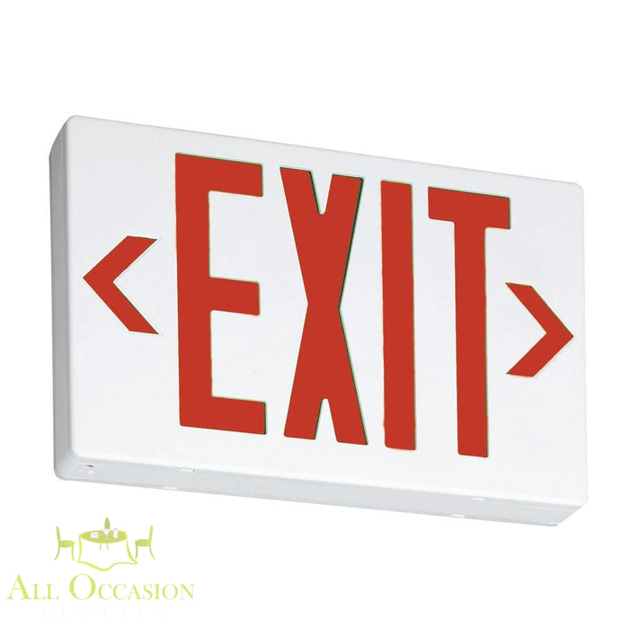 Lighted Exit Sign.