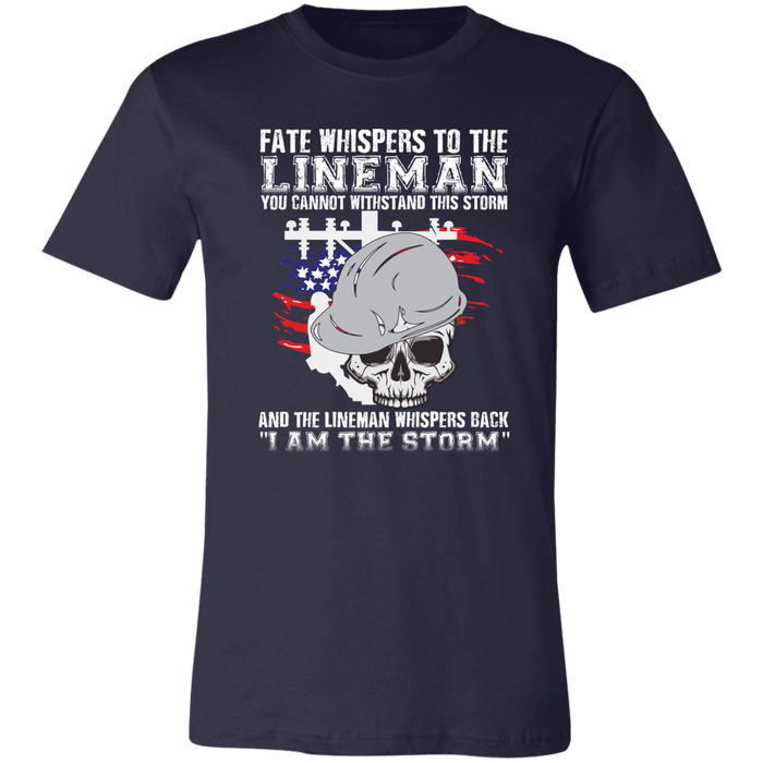 Lineman T-Shirt I Am The Storm Lineman Shirt Navy