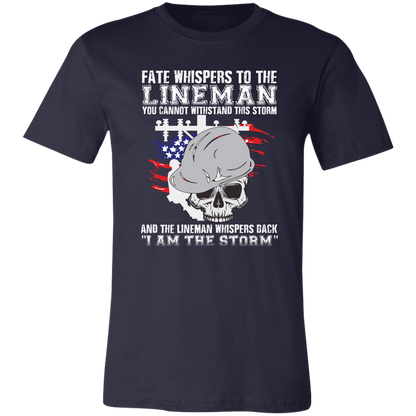 Lineman T-Shirt I Am The Storm Lineman Shirt Navy