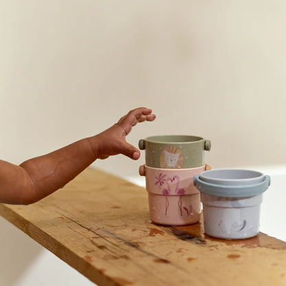 Little Dutch – Bath Cups – Safari Friends - Mabel & Fox