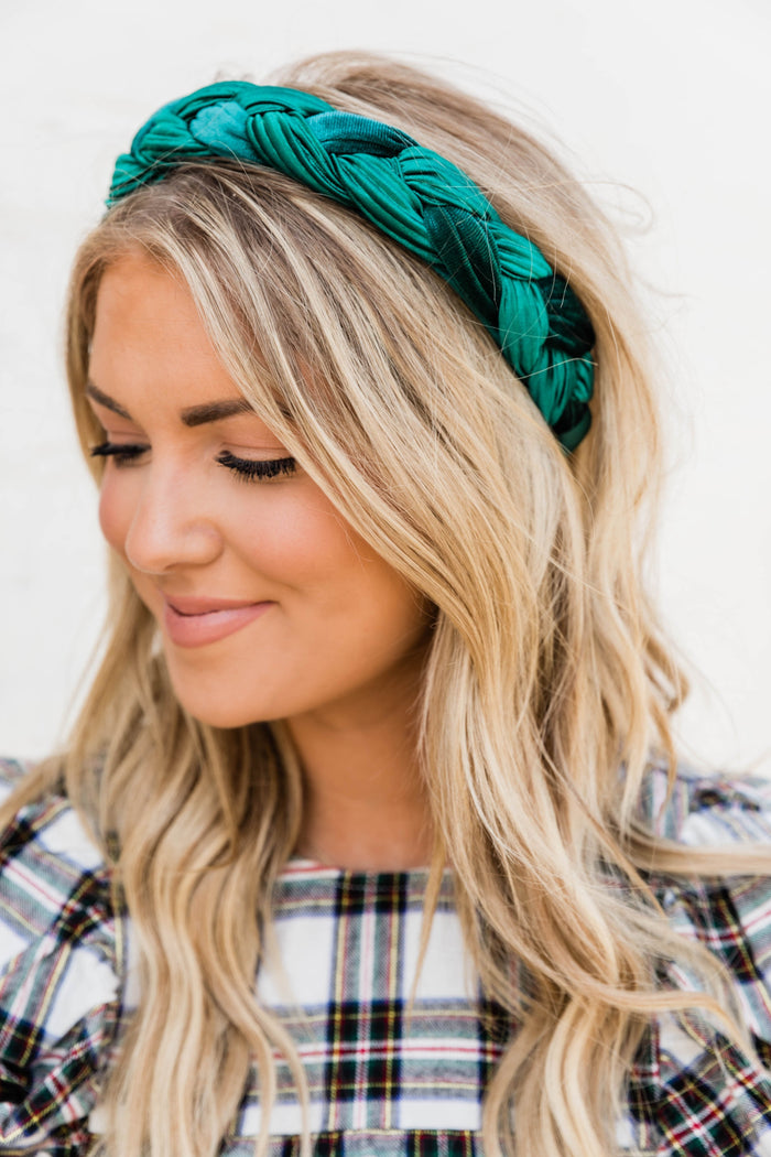 LIVING MY BEST STYLE X PINK LILY The Girls Girl Green Braided Headband
