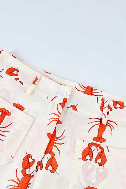 Lobster Print Straight Leg Pants