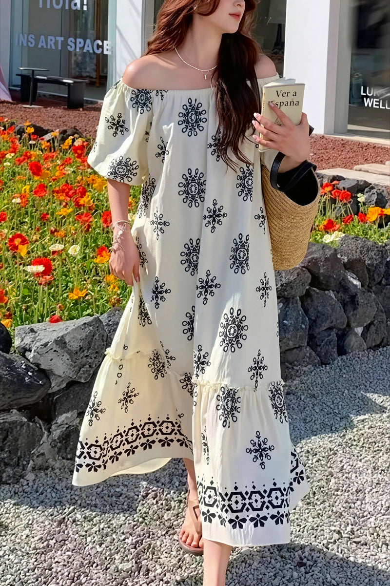 Loose Floral Long Vacation Boho Dress