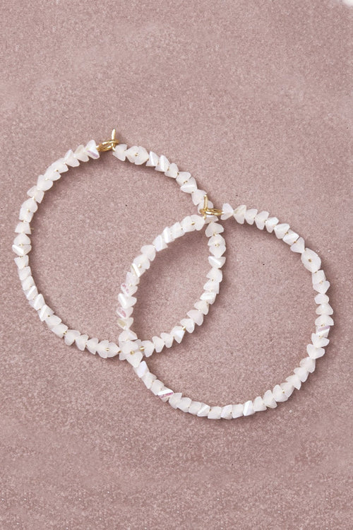 Losing Focus White Hoop Earrings