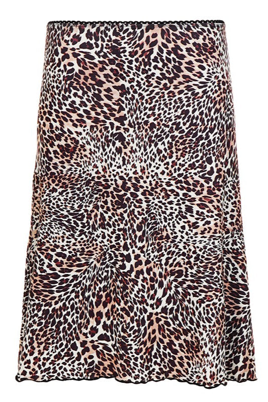 Low Waist Leopard Mesh Midi Skirt