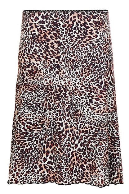 Low Waist Leopard Mesh Midi Skirt