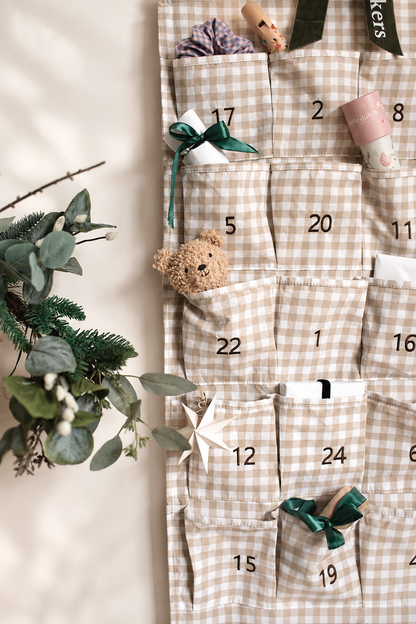 Mabel & Fox - Beige Gingham Advent Calendar - Mabel & Fox