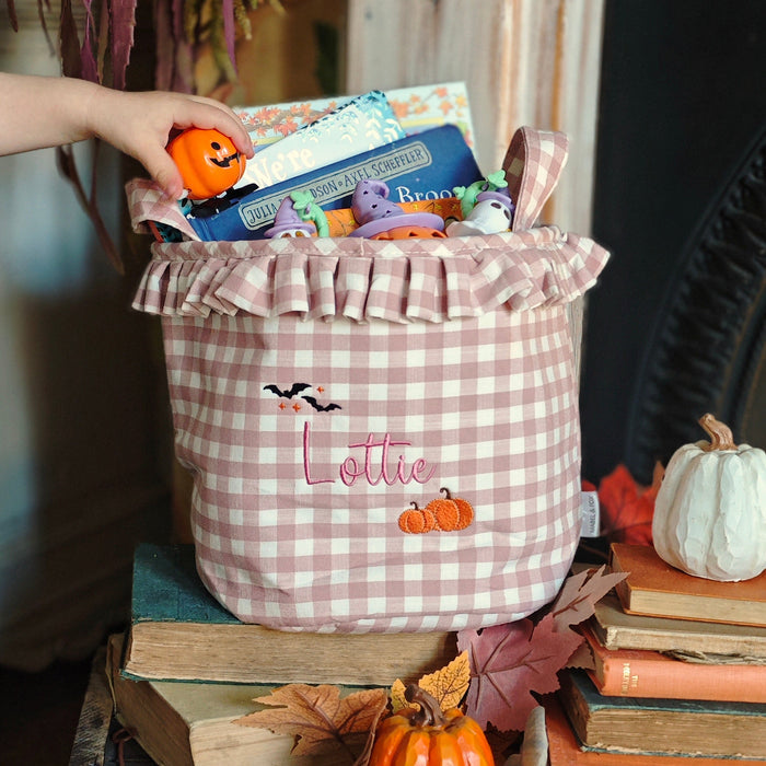 Mabel & Fox - Personalised Gingham Halloween Basket