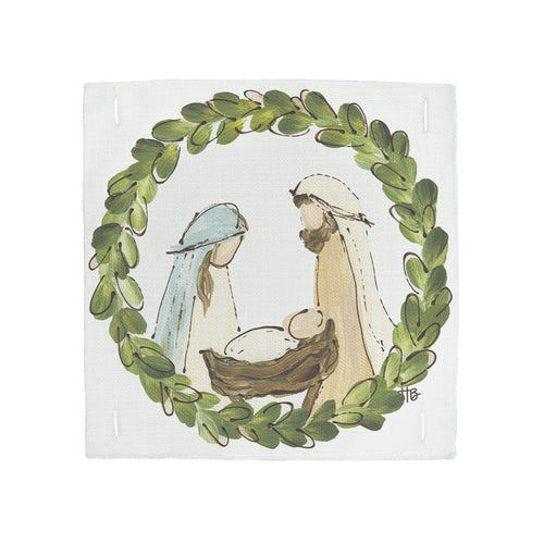 Manger Wreath Square Pillow Swap