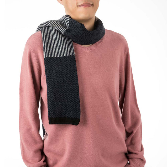 Men's Black, White and Grey Scarf