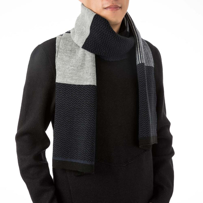 Men's Black, White and Grey Scarf