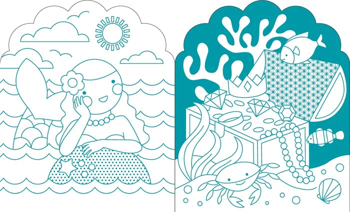Mermaid Coloring Book & Stickers