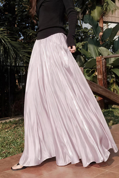 Mermaid Shiny Acetate Like Maxi Skirt