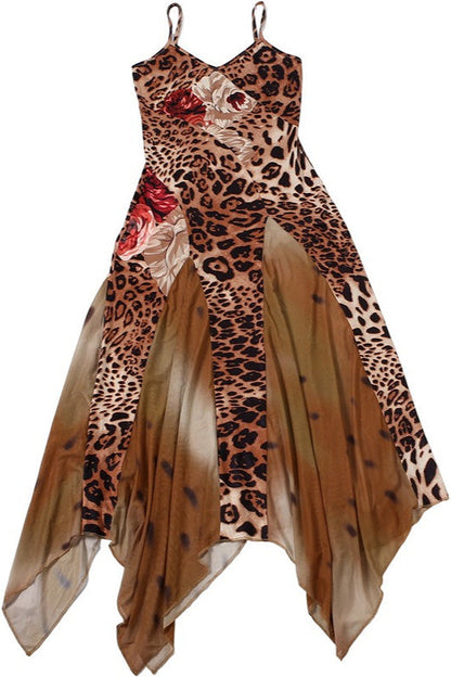 Mesh Splicing Cami Wild Maxi Dress