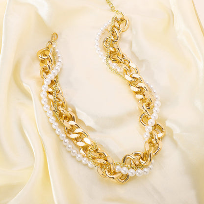 Metal Pearl Stackable NeckLace