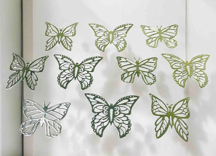 Metallic Paper Butterflies(Pack of 10 pcs)