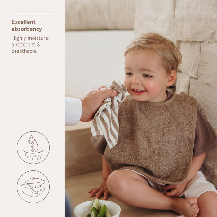 Meyco - Facecloths Terry Jacquard - Fat Stripe Taupe (6 Pack)