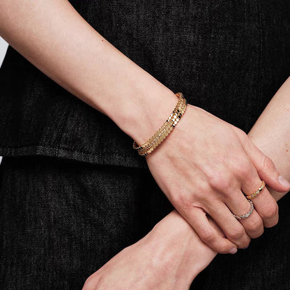 Minimalist Round Bead Zircon Open Bracelet