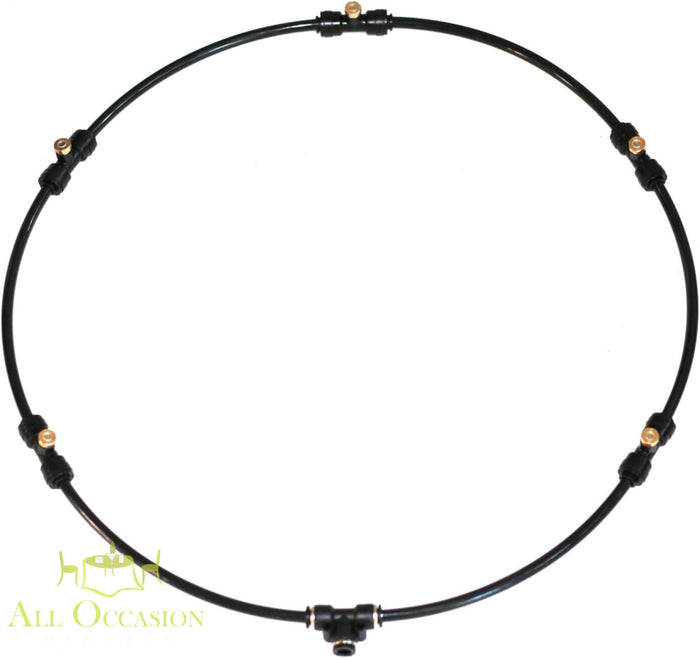 Misting Fan Ring Attachment for 20-Inch Fan Rental showing the lightweight black ring design for misting.