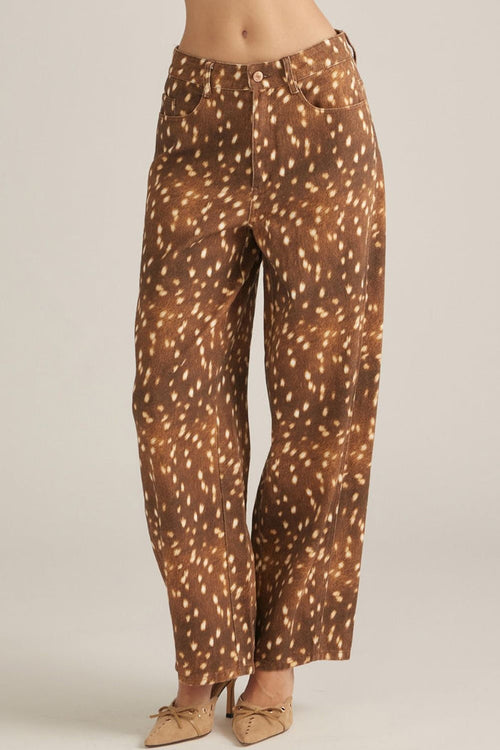 Mocha Fawn Printed Pants
