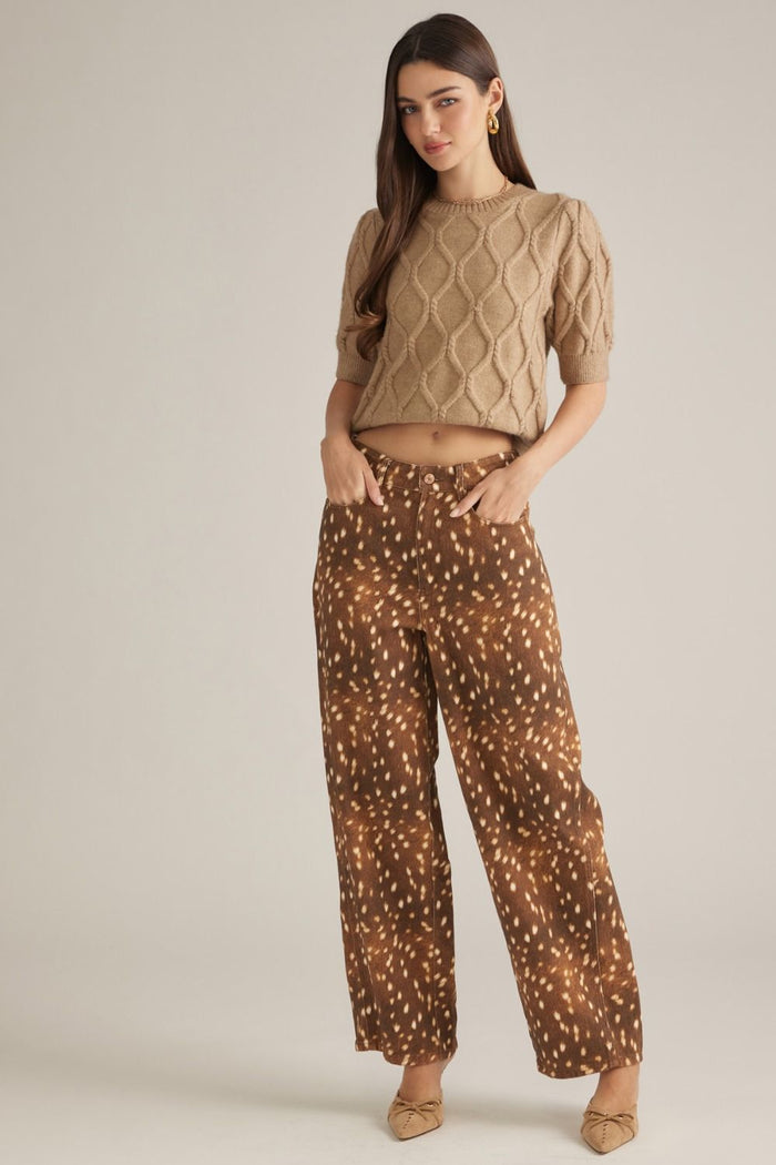 Mocha Fawn Printed Pants