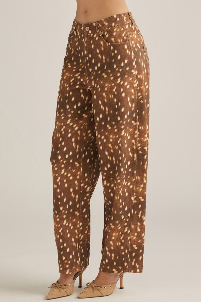 Mocha Fawn Printed Pants