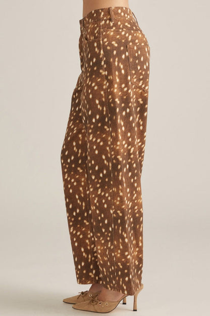 Mocha Fawn Printed Pants