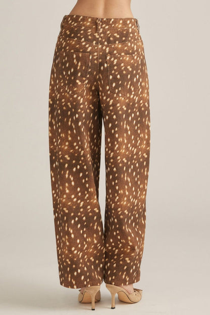 Mocha Fawn Printed Pants
