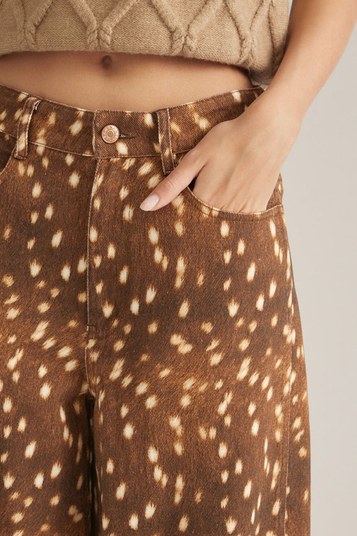 Mocha Fawn Printed Pants
