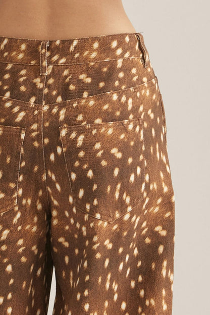 Mocha Fawn Printed Pants