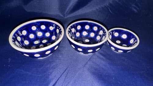 Moja Owls Eye (White Rim) Prep Bowl Set - Pattern: Owls Eye (White Rim)
