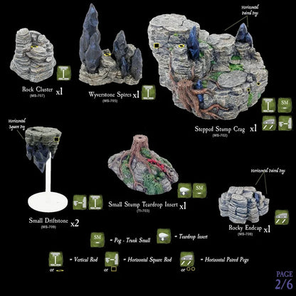Mountain Wargame Scatter (Unpainted)
