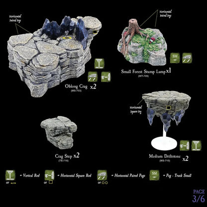Mountain Wargame Scatter (Unpainted)