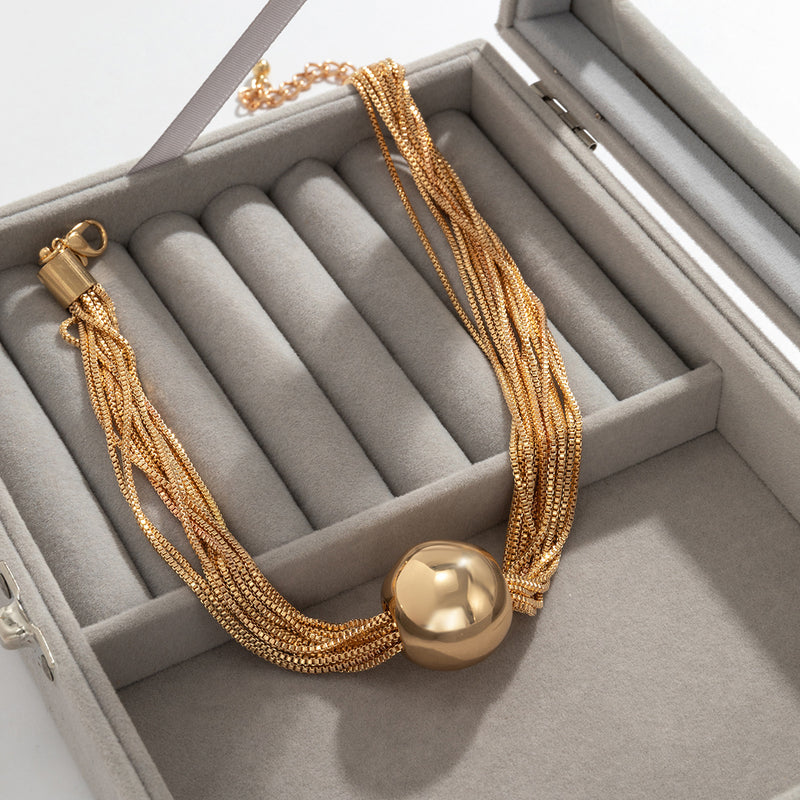 Multi Layer Chain Ball NeckLace