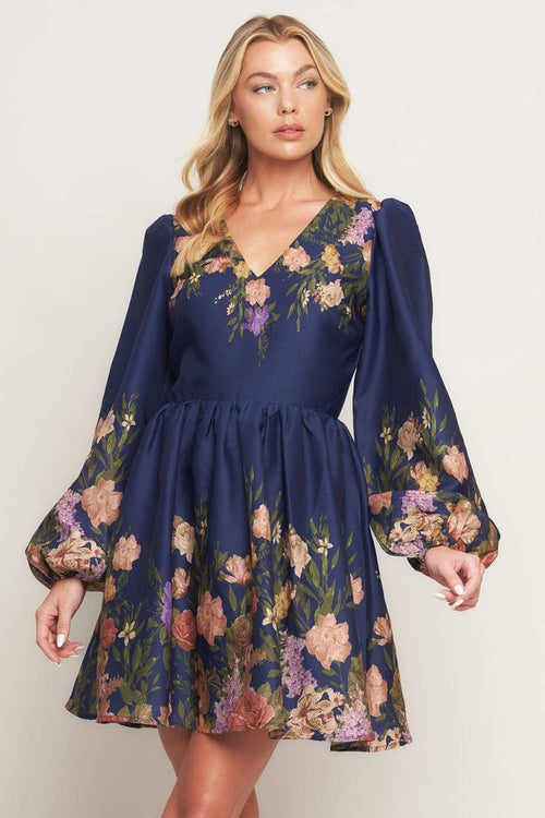 Navy Floral Mini Dress