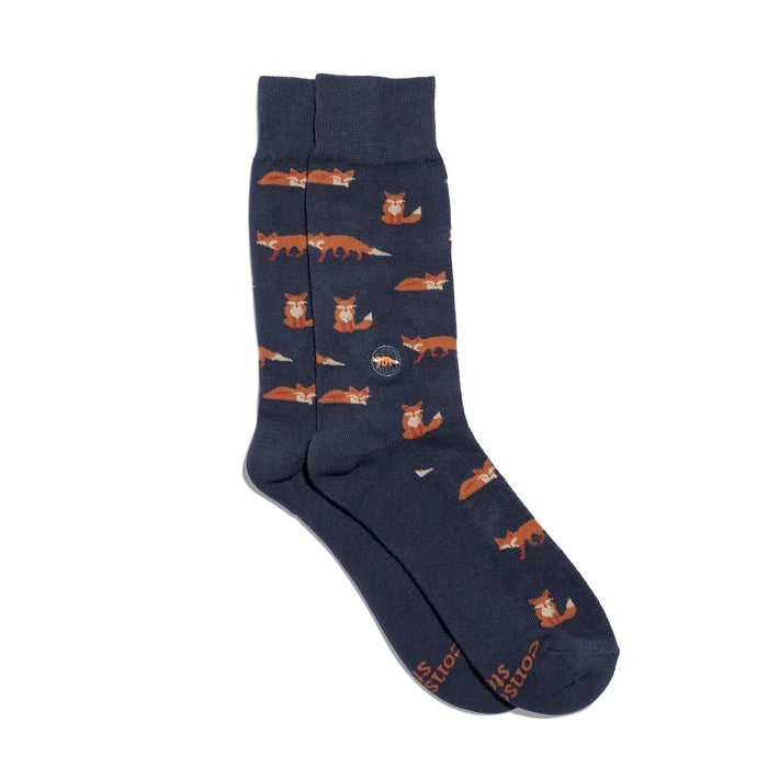 Navy Socks that Protect Foxes
