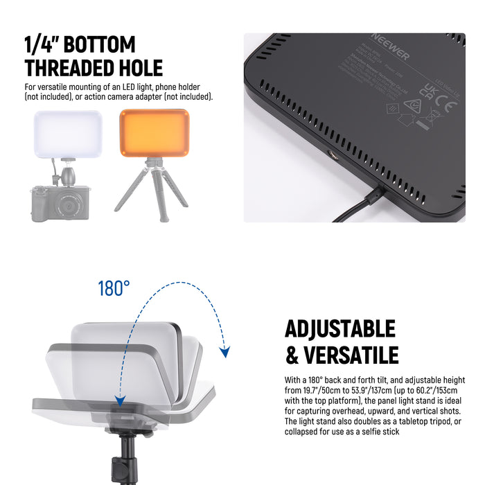 NEEWER BASICS BP66 Bi-Color Video Light Panel Lighting Kit