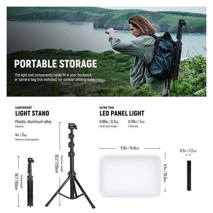 NEEWER BASICS BP66 Bi-Color Video Light Panel Lighting Kit