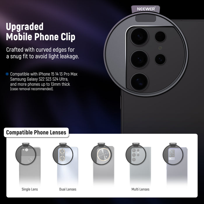 Upgraded design right angle cell phone clip