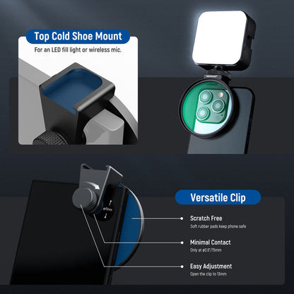 cell phone clip with cold shoe