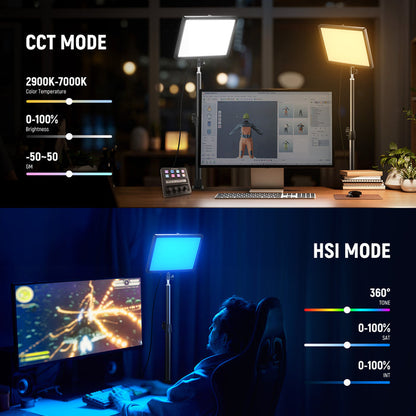 NEEWER GL25C LED RGB Streaming Key Light has multiple lighting modes