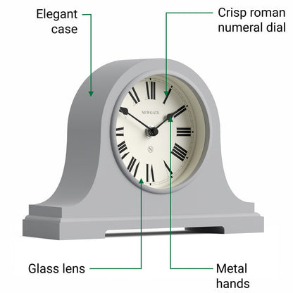 Newgate Broadway mantel clock in grey