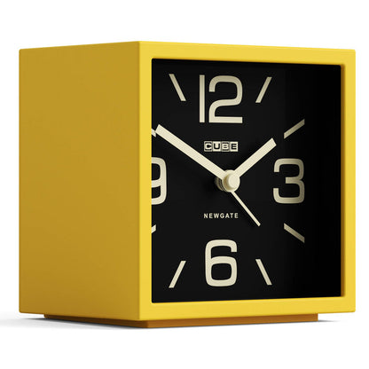 Newgate Cube alarm clock in yellow